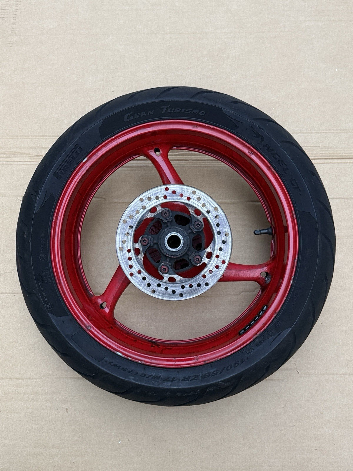11-25 Suzuki Gsxr600 GSXR750 Front Rear Wheel Back Rim Set OEM Red Painted20