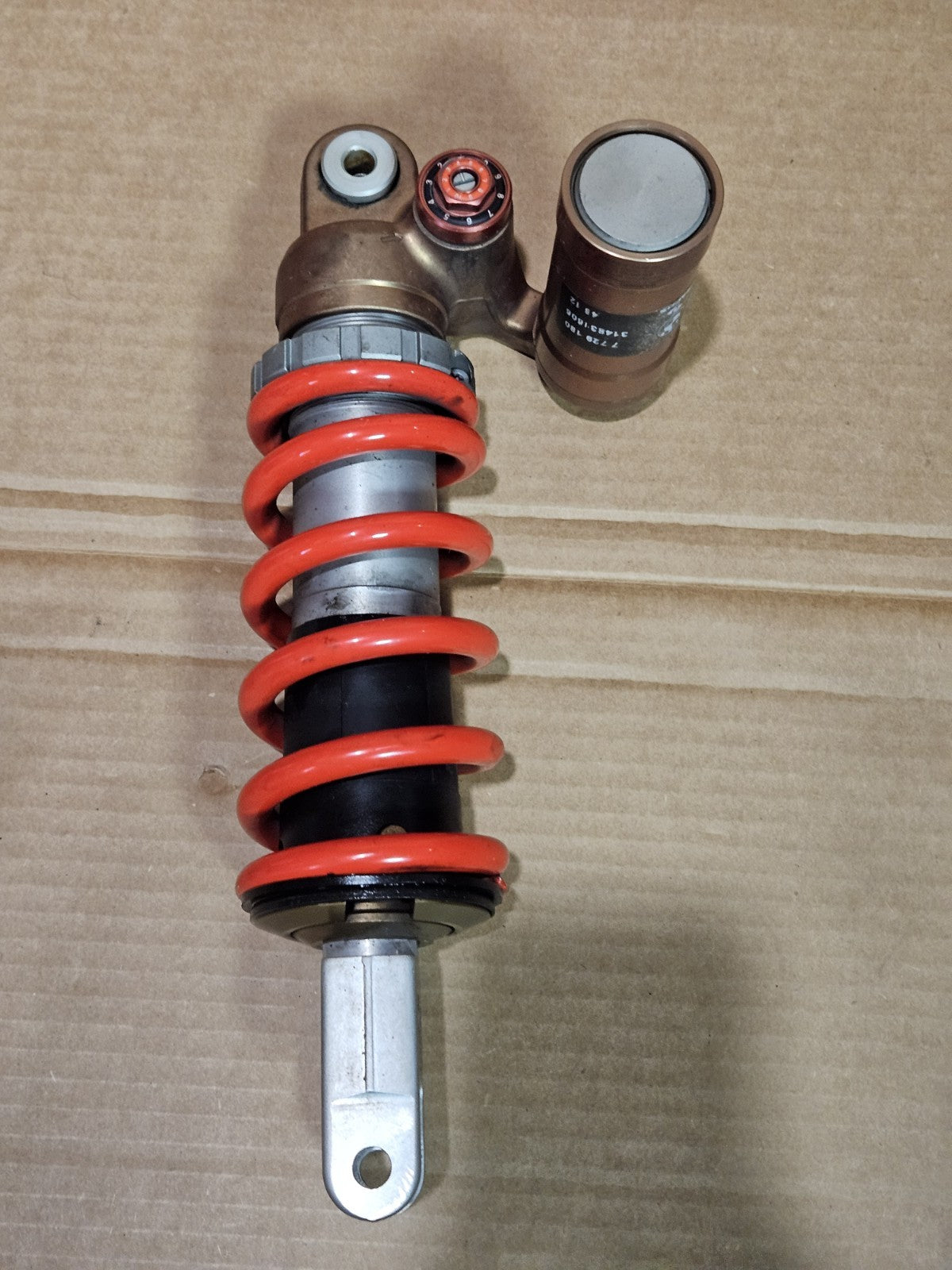 09-14 BMW S1000RR OEM Rear Shock Suspension Strut Red Spring Unit