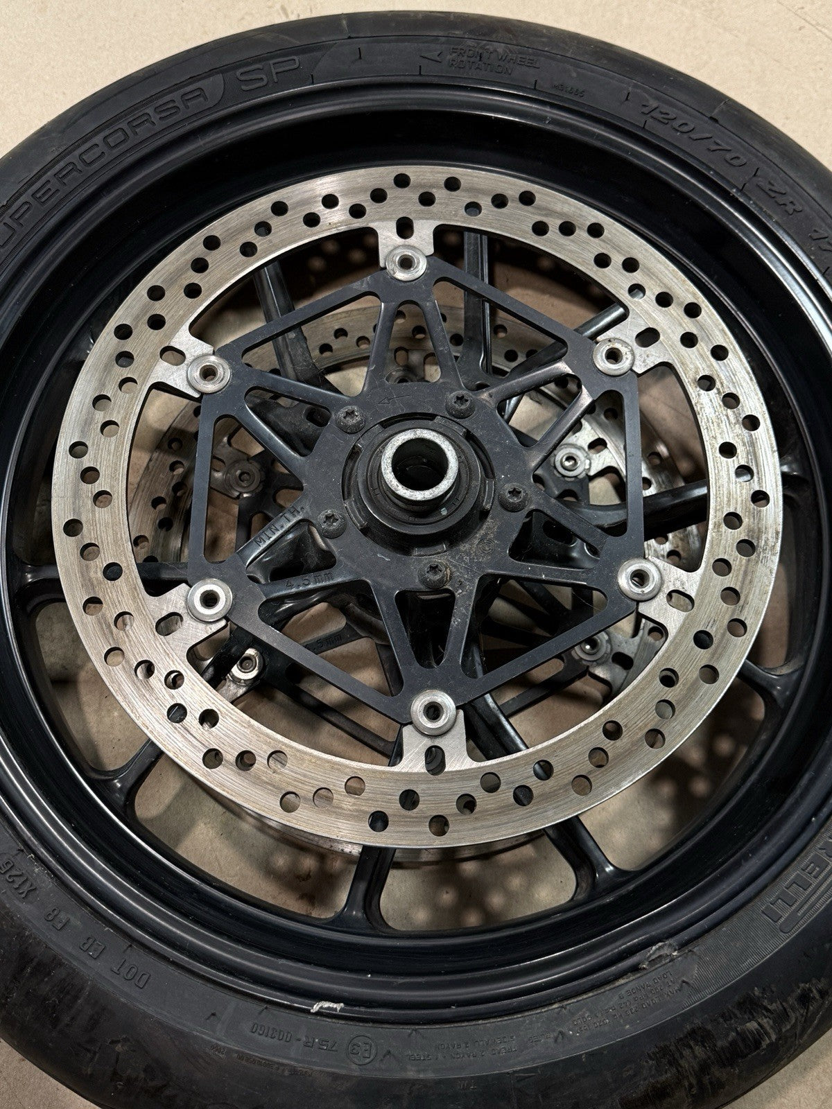 2011-13 Ducati 848 Evo 1098 1198 OEM Front Wheel Rim W/ Tire DENTED Damaged