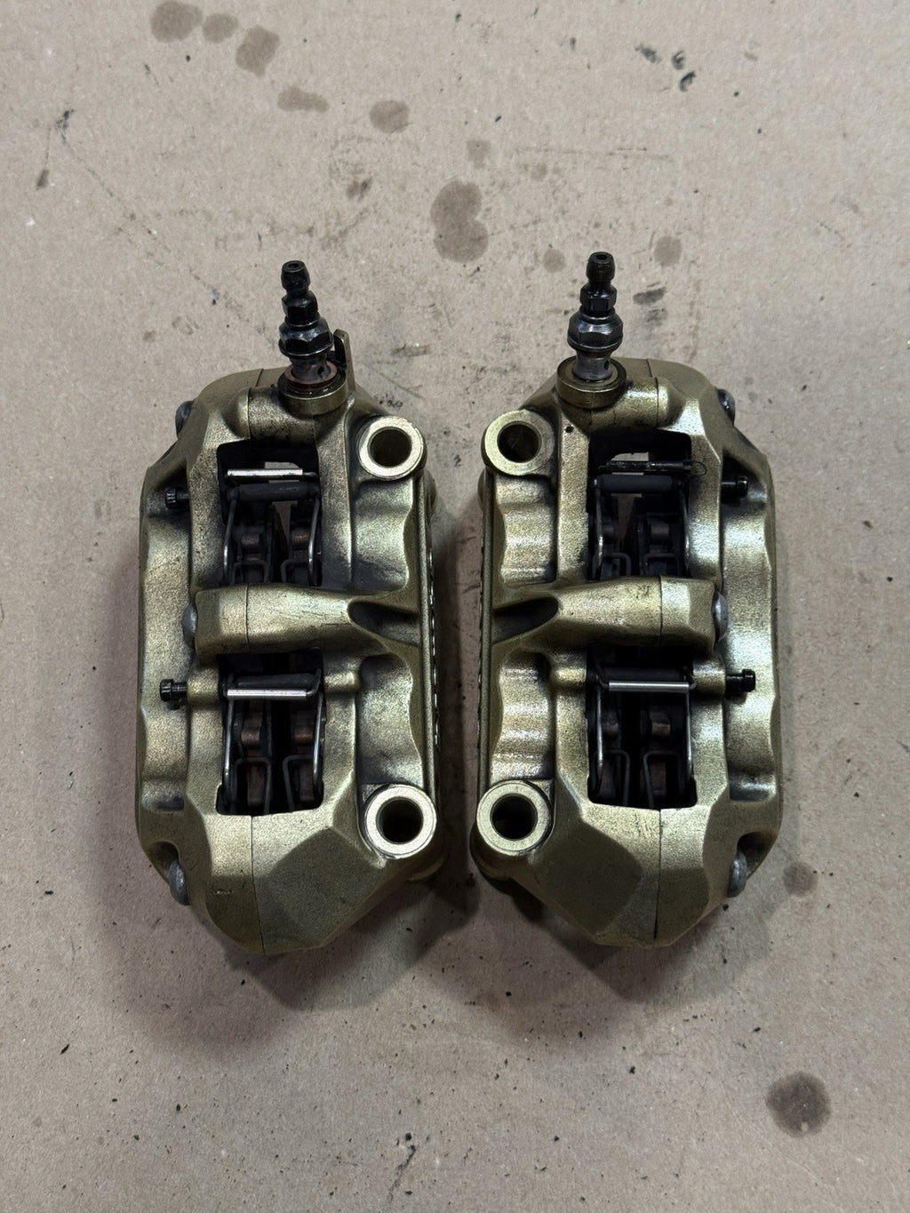 09-14 BMW S1000RR Brembo Front Brake Calipers OEM Gold S 1000 RR Genuine OEM Pad
