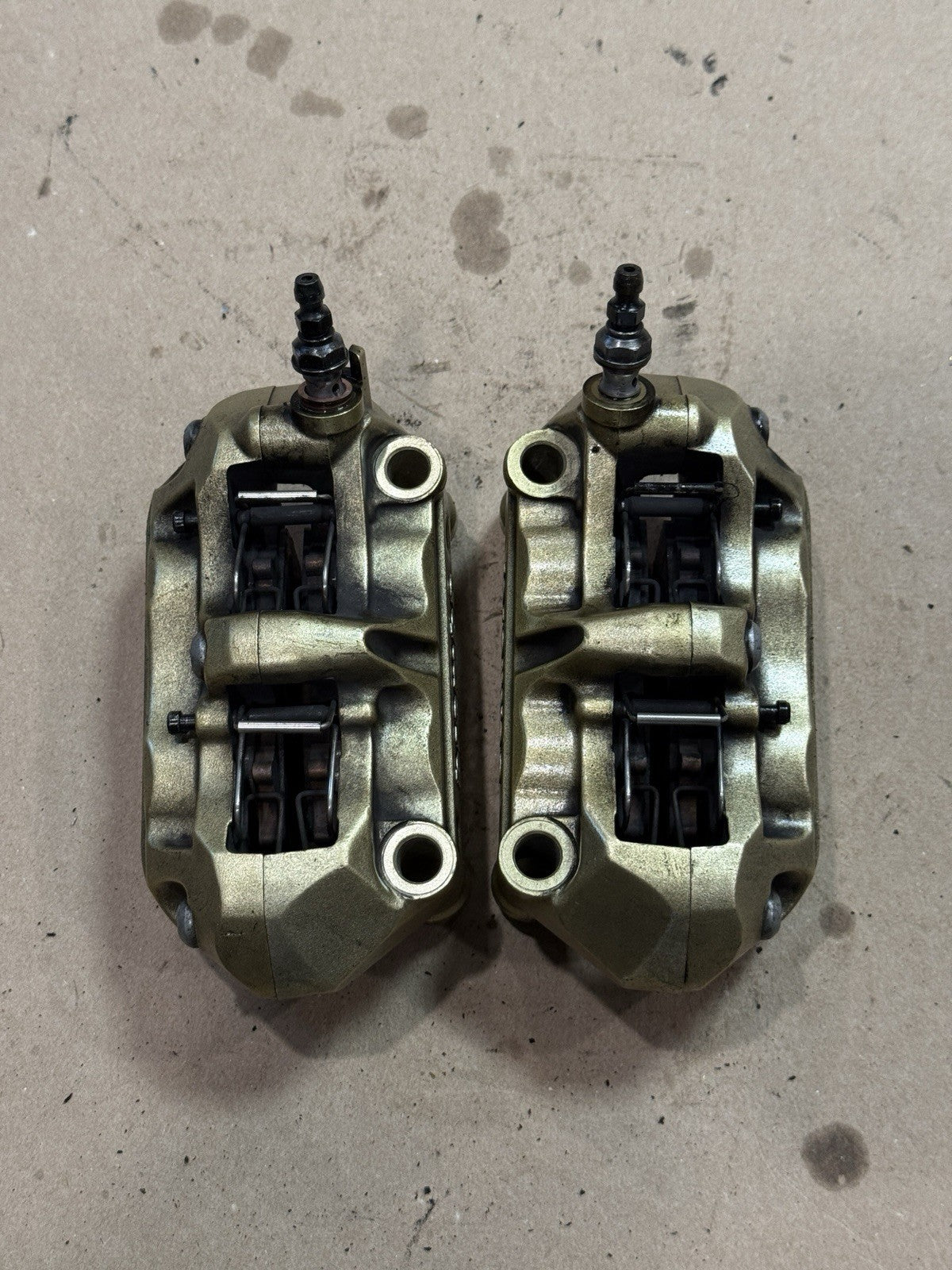 09-14 BMW S1000RR Brembo Front Brake Calipers OEM Gold S 1000 RR Genuine OEM Pad