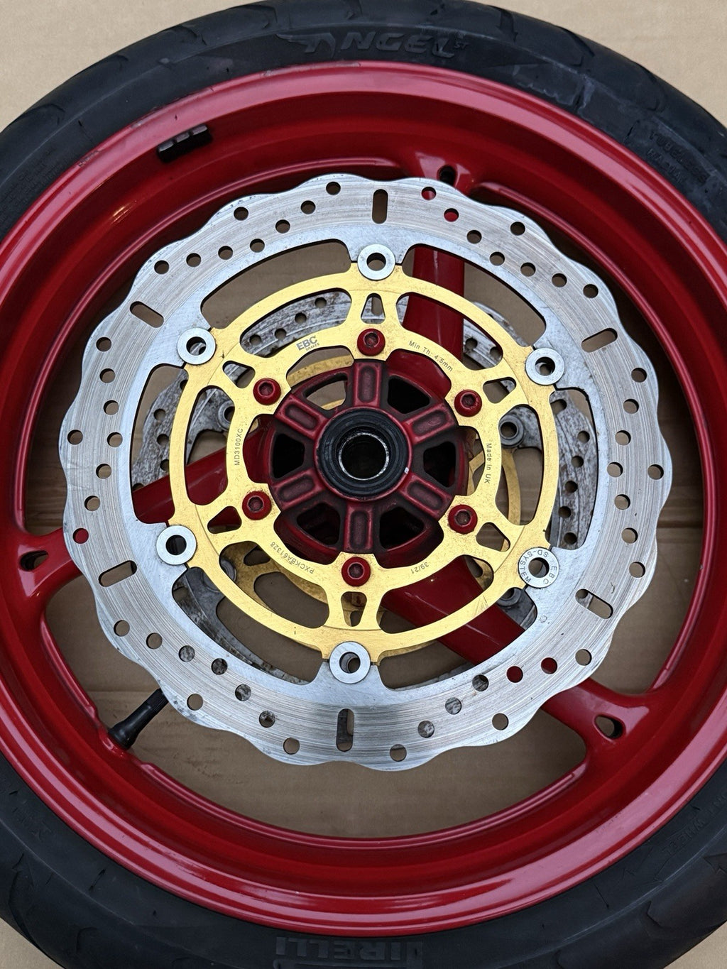 11-25 Suzuki Gsxr600 GSXR750 Front Rear Wheel Back Rim Set OEM Red Painted7