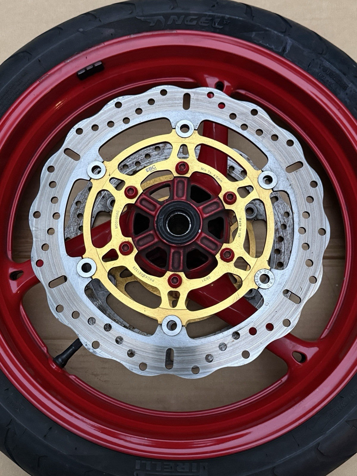 11-25 Suzuki Gsxr600 GSXR750 Front Rear Wheel Back Rim Set OEM Red Painted7