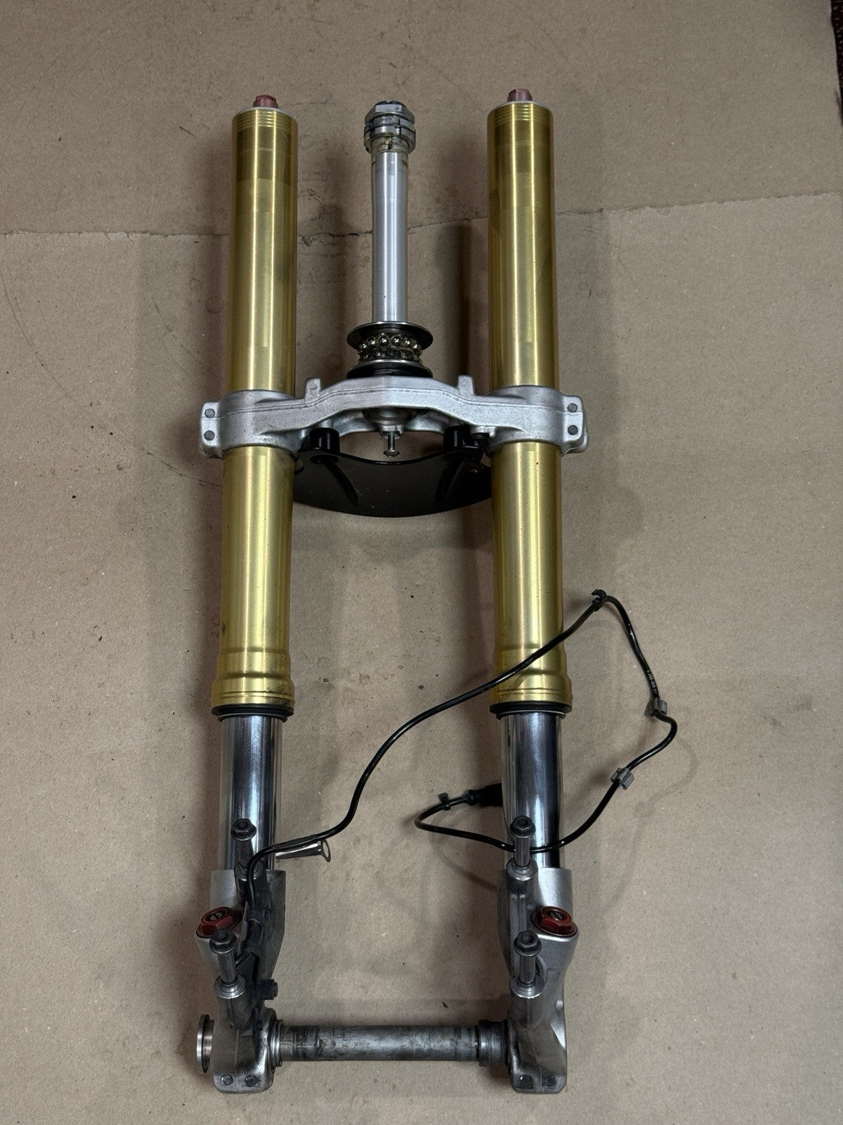 09-14 BMW S1000RR OEM Front Forks Suspension Pair Triple Tree Straight Set