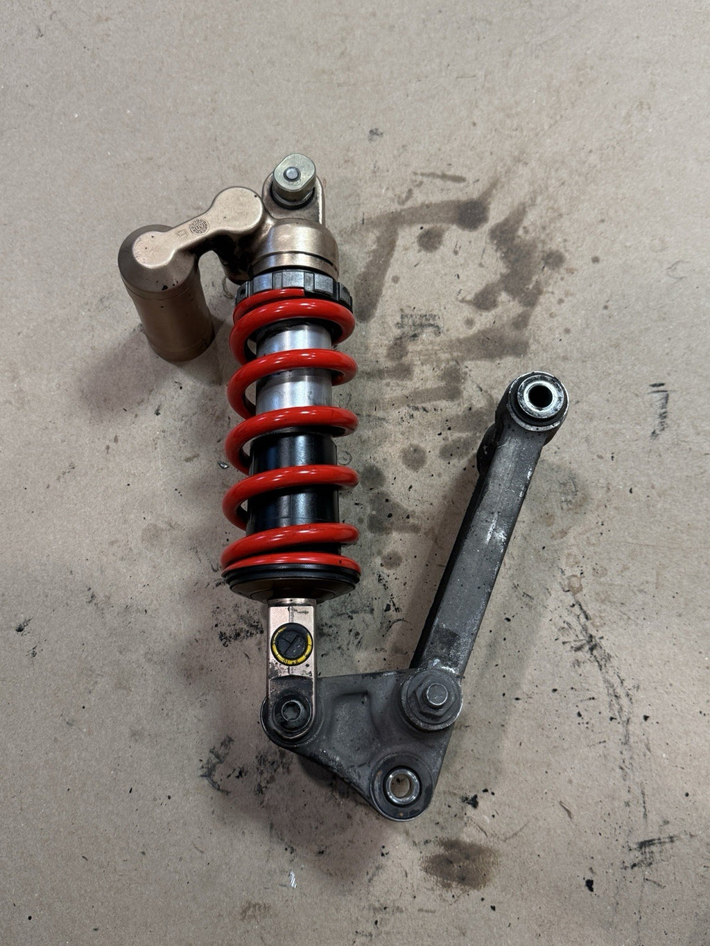 09-14 BMW S1000RR OEM Rear Shock Suspension Absorber Strut Red Spring Linkage