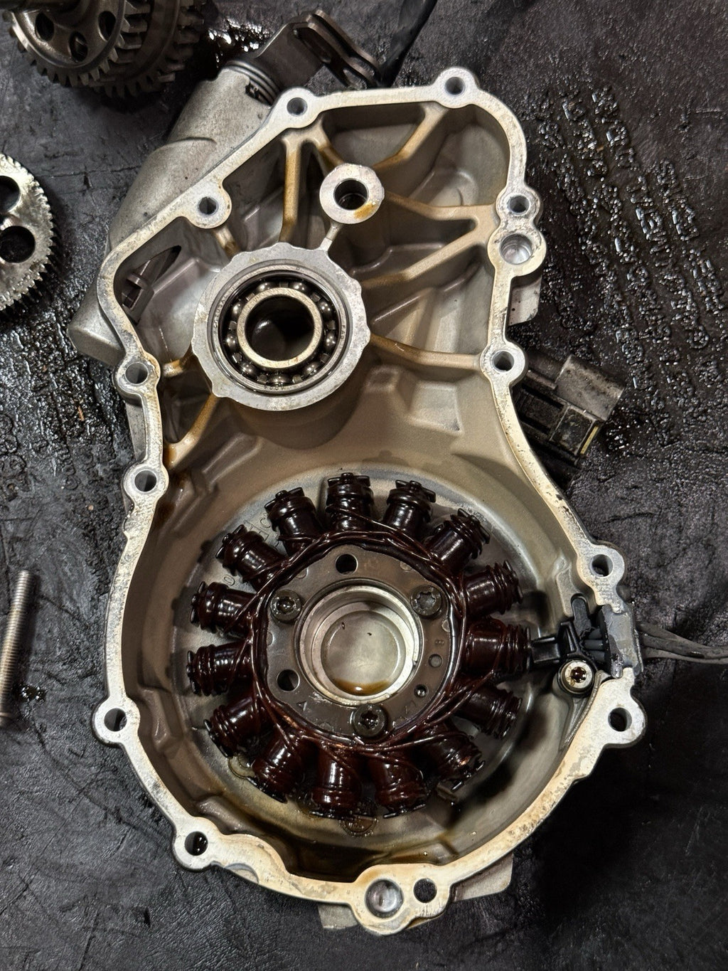 09-19 BMW S1000RR OEM Stator Magneto Alternator Cover Gears Left Engine Case7