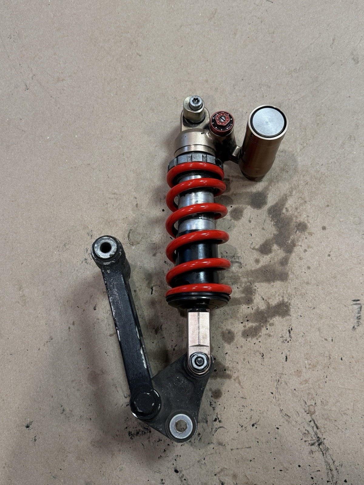 09-14 BMW S1000RR OEM Rear Shock Suspension Absorber Strut Red Spring Linkage