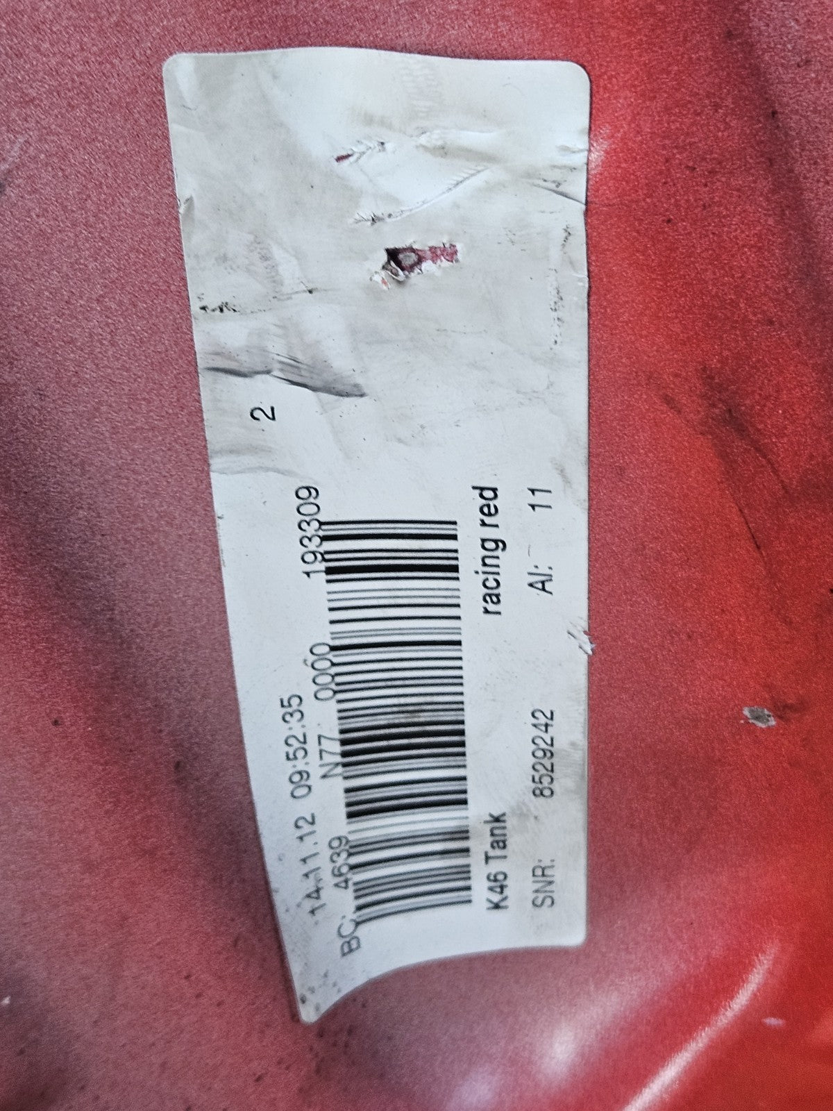 2010-2014 BMW S1000R OEM Fuel Gas Tank Red Petrol Reservoir NO DENTS