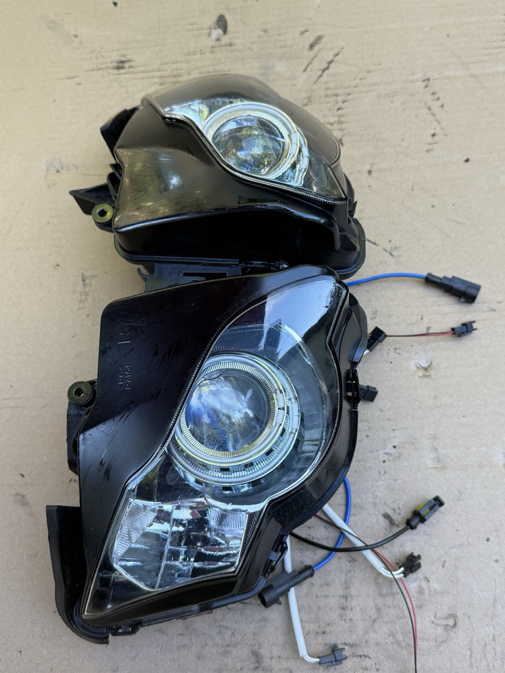 2008-2011 Honda CBR1000RR Fireblade LED Angel Eyes Halo Headlight Assembly SC590