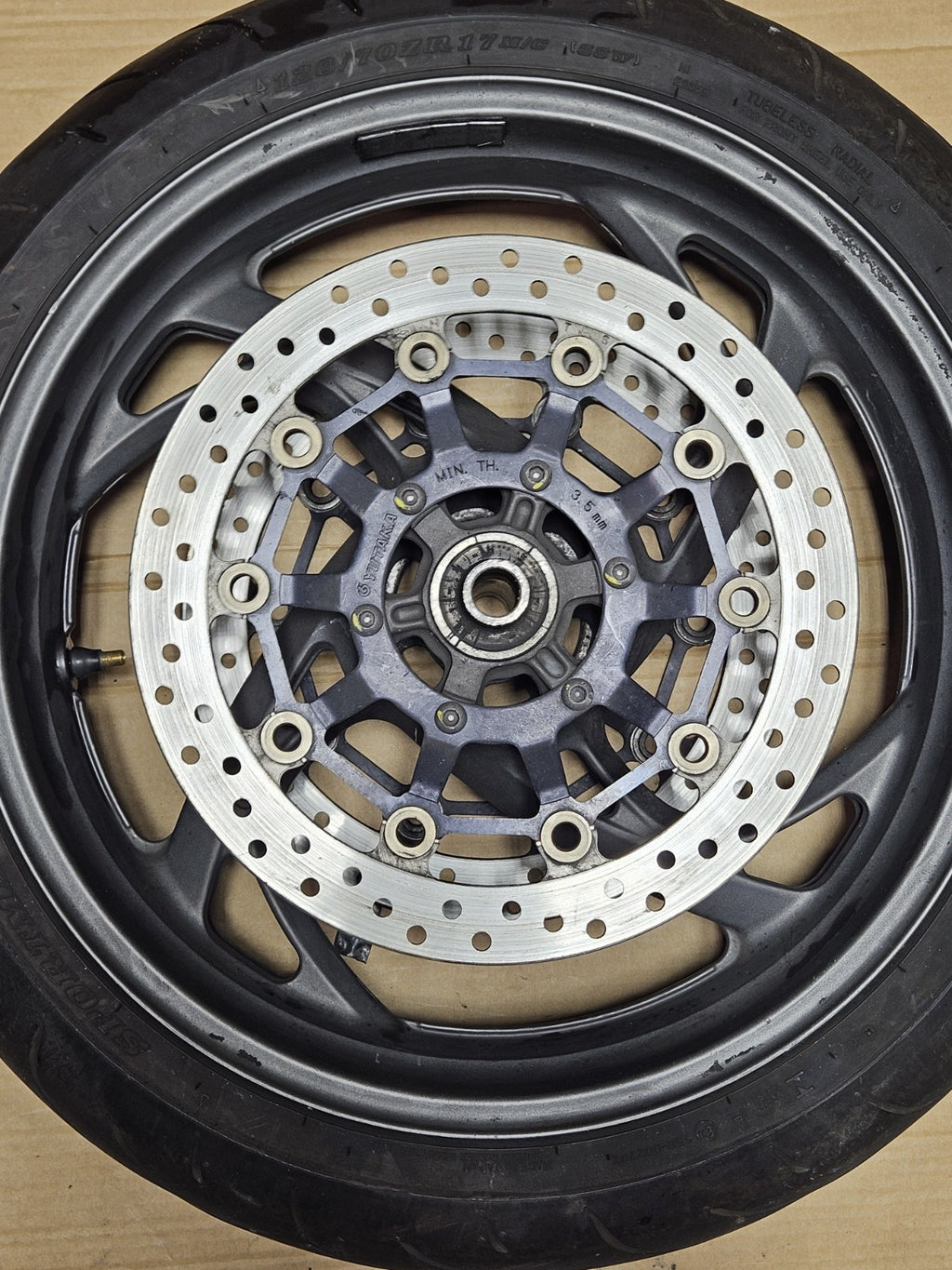 08-14 Honda CB1000R OEM Front Wheel Rim 17 inch Aluminum Hub Bearing Naked Bike