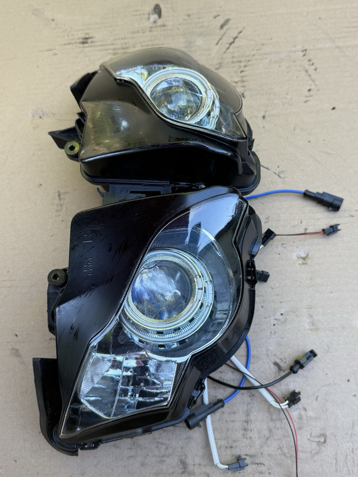 2008-2011 Honda CBR1000RR Fireblade LED Angel Eyes Halo Headlight Assembly SC591