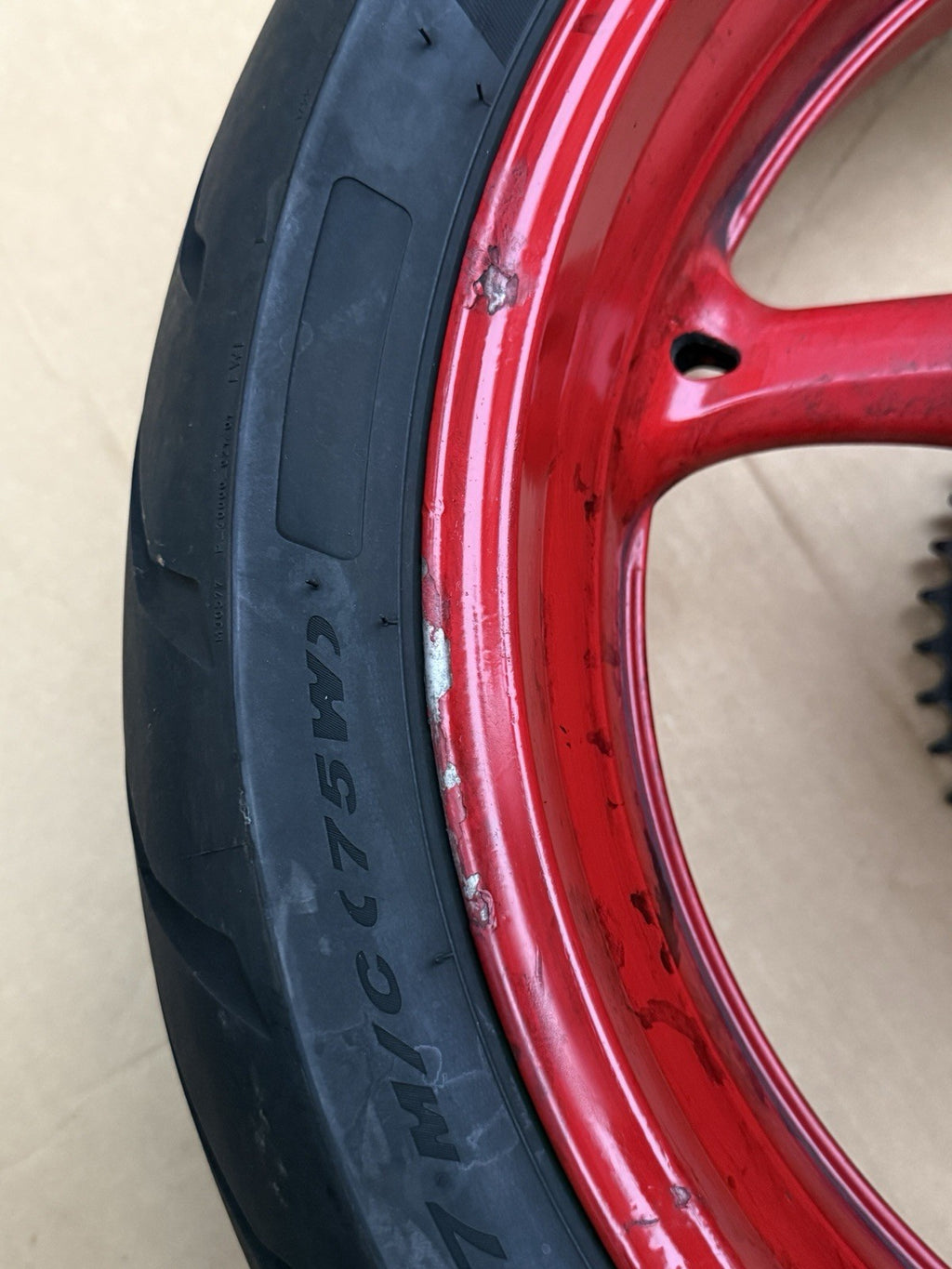 11-25 Suzuki Gsxr600 GSXR750 Front Rear Wheel Back Rim Set OEM Red Painted23