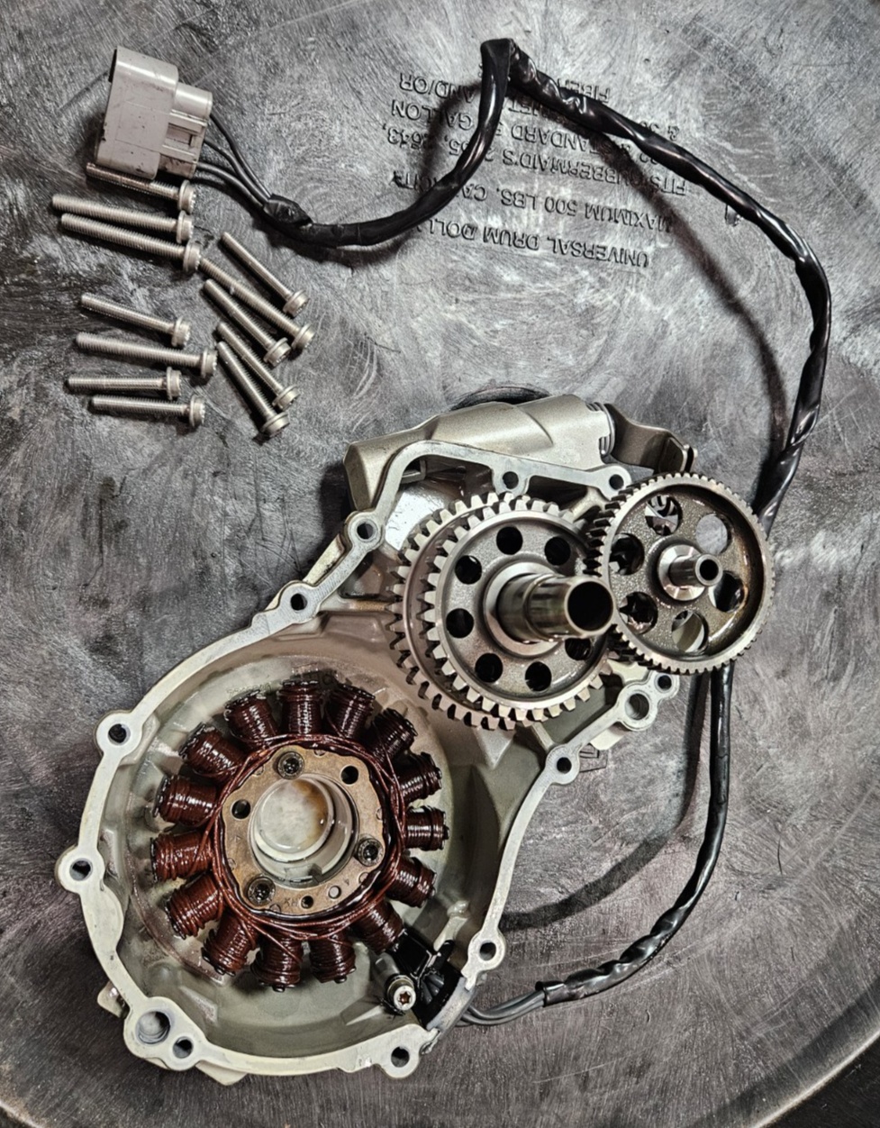 09-19  BMW S1000RR Engine Stator Magneto Alternator Cover Gears OEM Left Case