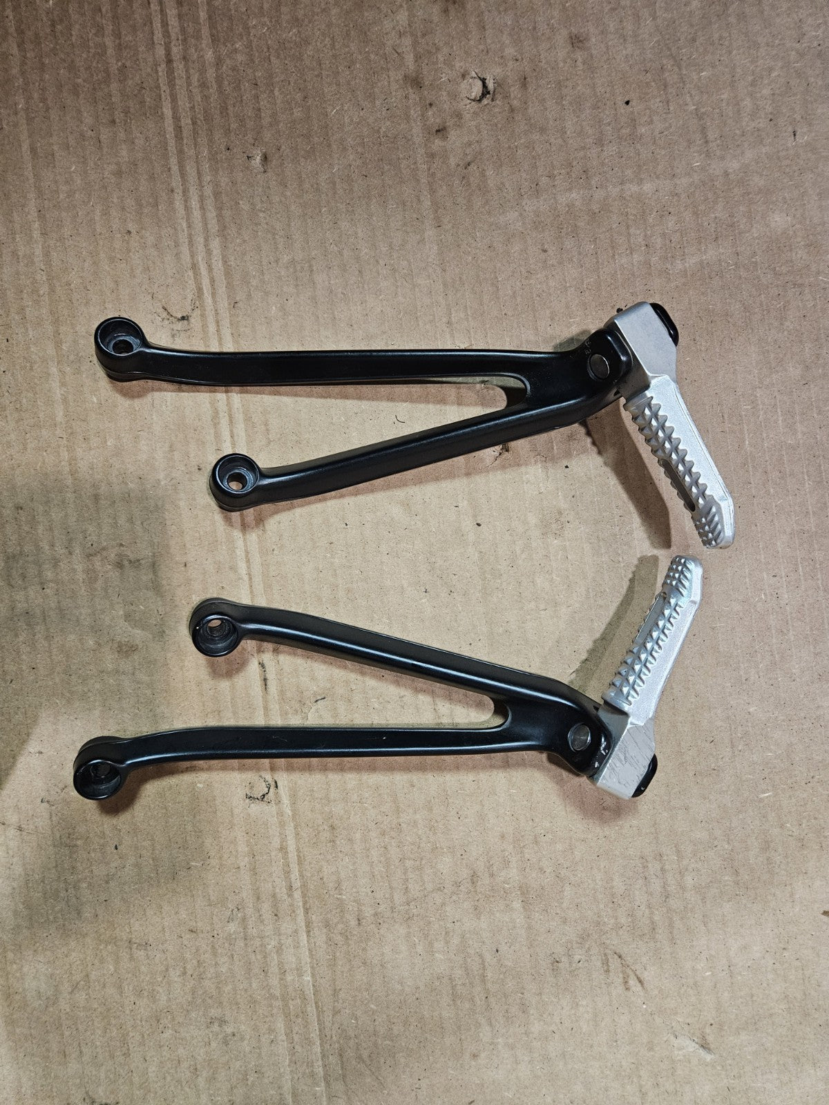 10-18 BMW S1000RR OEM Left Right Rear Passenger Foot Peg Bracket PAIR Set