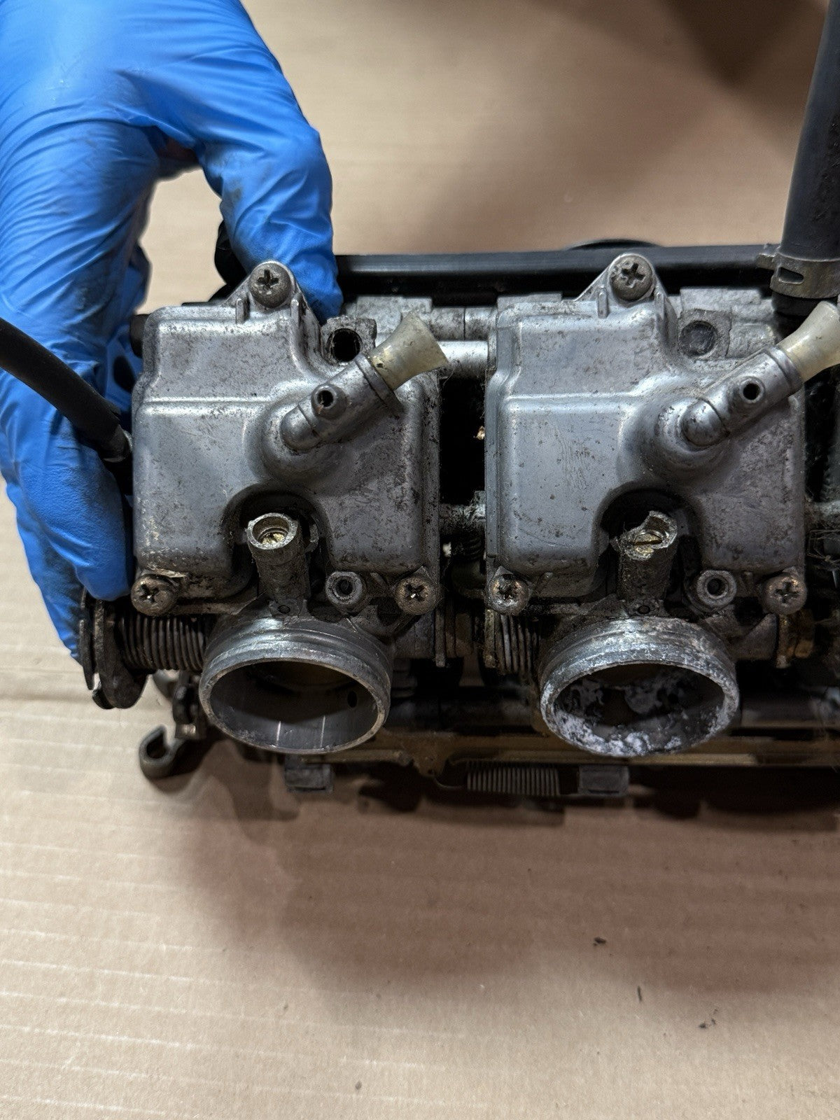 1998-1999 Kawasaki Ninja ZX6R ZX-6R ZX600G OEM Carburetors Carbs Carb Rack Bank13