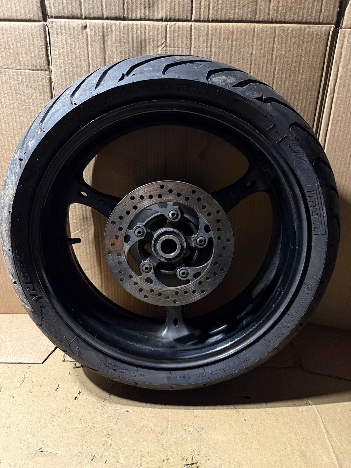 06-07 SUZUKI GSXR 600 750 WHEELS FRONT REAR RIM ROTORS SPROCKET HUB BLACK9