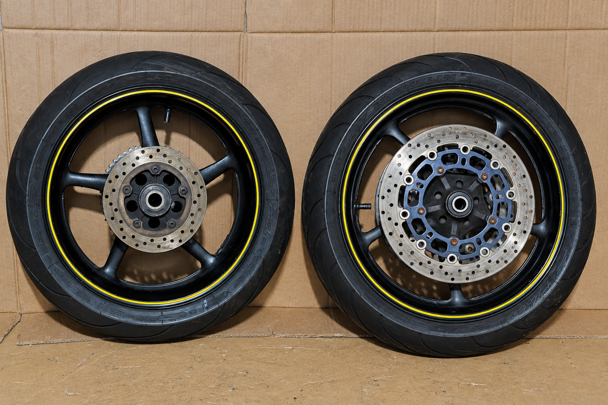 2008-2016 Yamaha YZF-R6 OEM Front Rear Wheels Rims Set Rotors Tires 5SL-25168-000