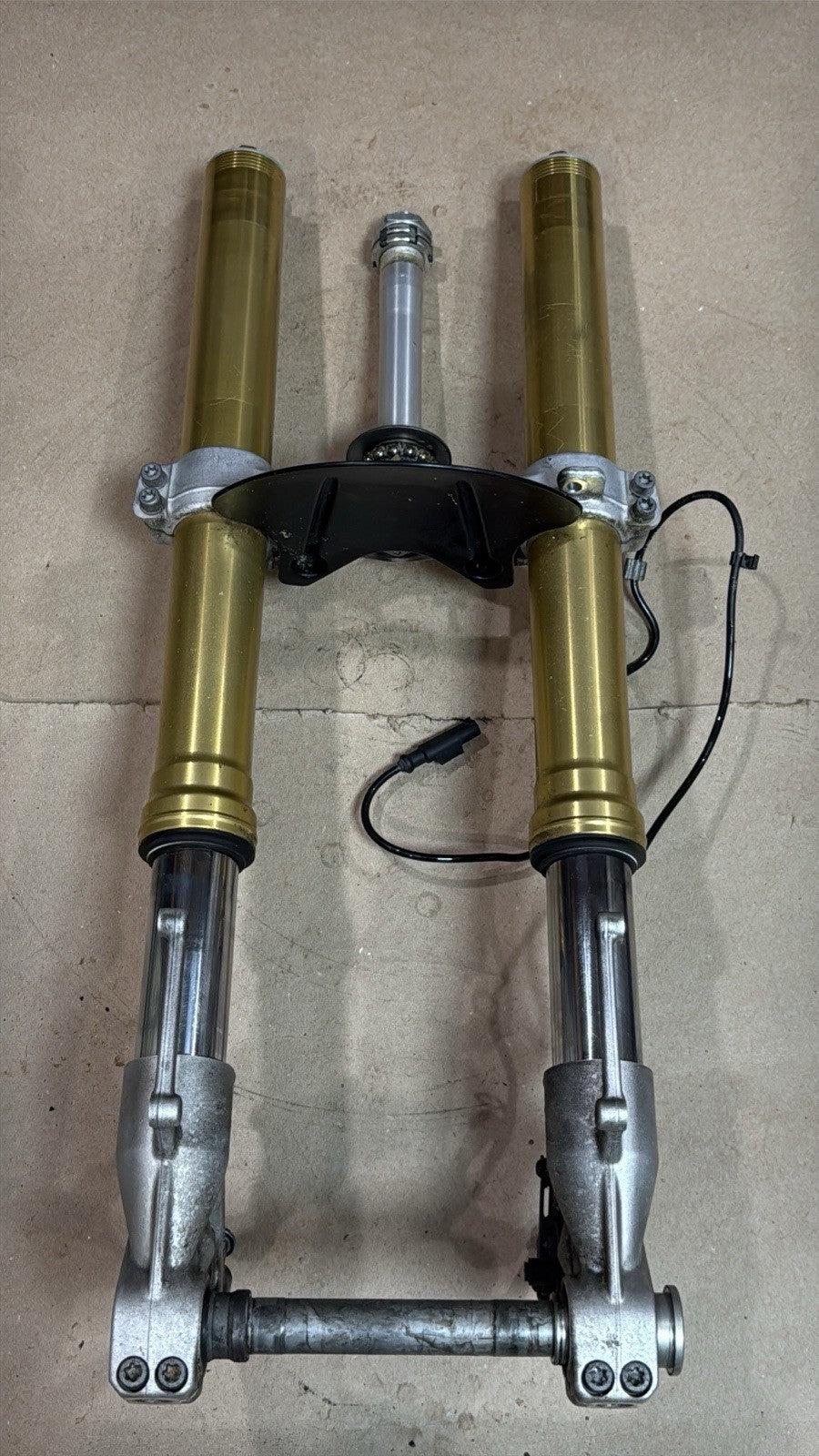 09-14 BMW S1000RR OEM Front Forks Suspension Pair Triple Tree Straight Set