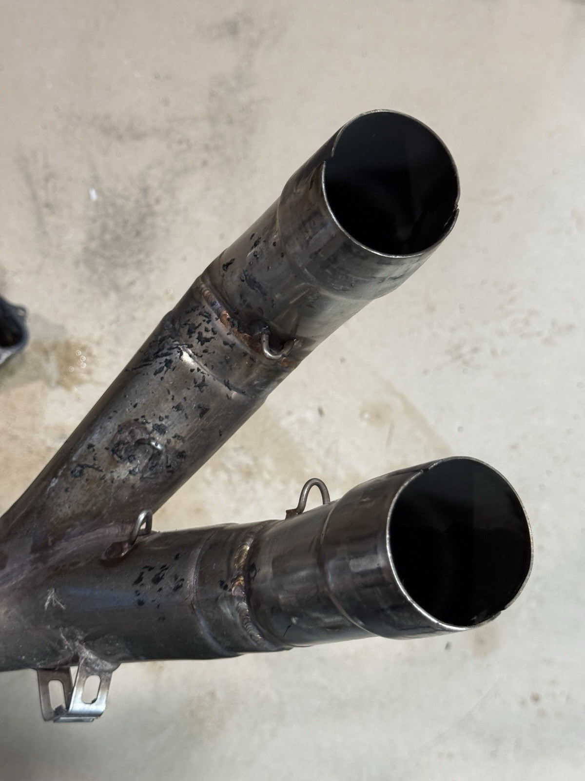 2011-13 Ducati 848 Evo 1098 1198 OEM Exhaust Headers Mid Pipe Assembly Straight