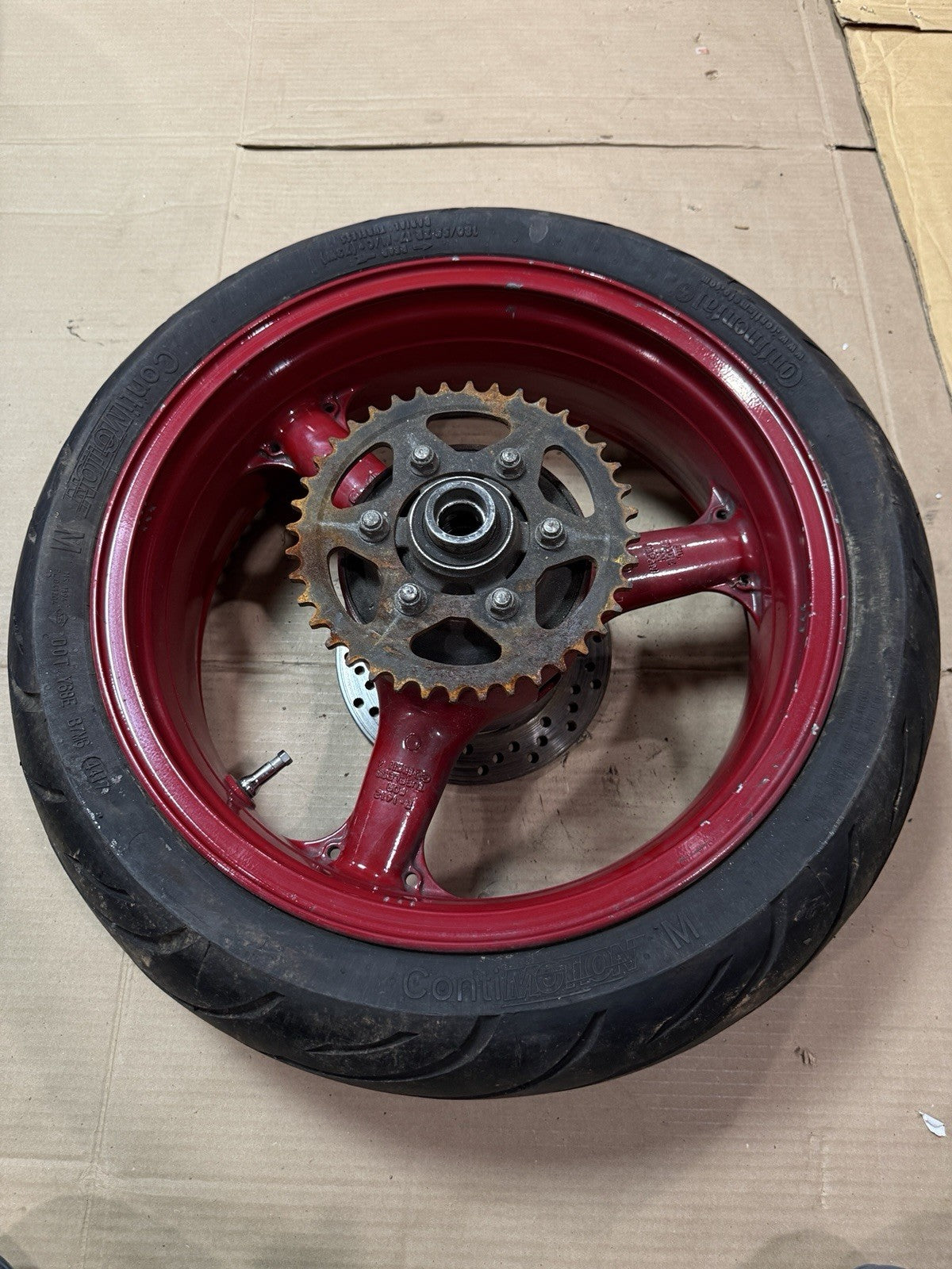 1998-2008 Kawasaki Ninja ZX6R ZX636 ZZR600 OEM Rear Wheel Rim Wheel Assembly0