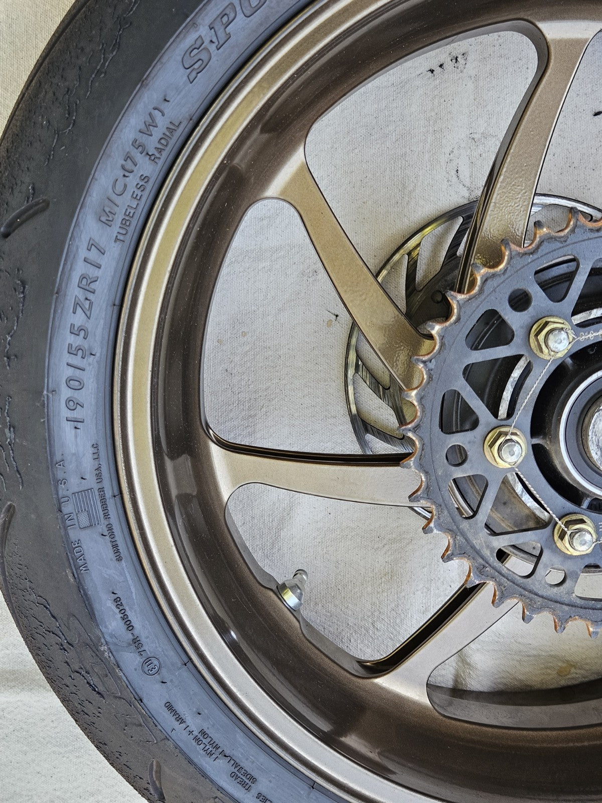 KAWASAKI NINJA ZX10RR ZX10R Marchesini FORGED REAR WHEEL RIM GOLD BRONZE11