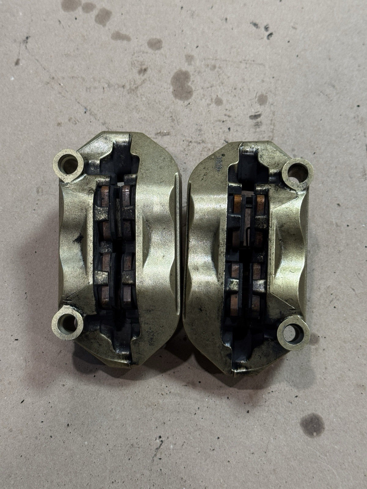 09-14 BMW S1000RR Brembo Front Brake Calipers OEM Gold S 1000 RR Genuine OEM Pad