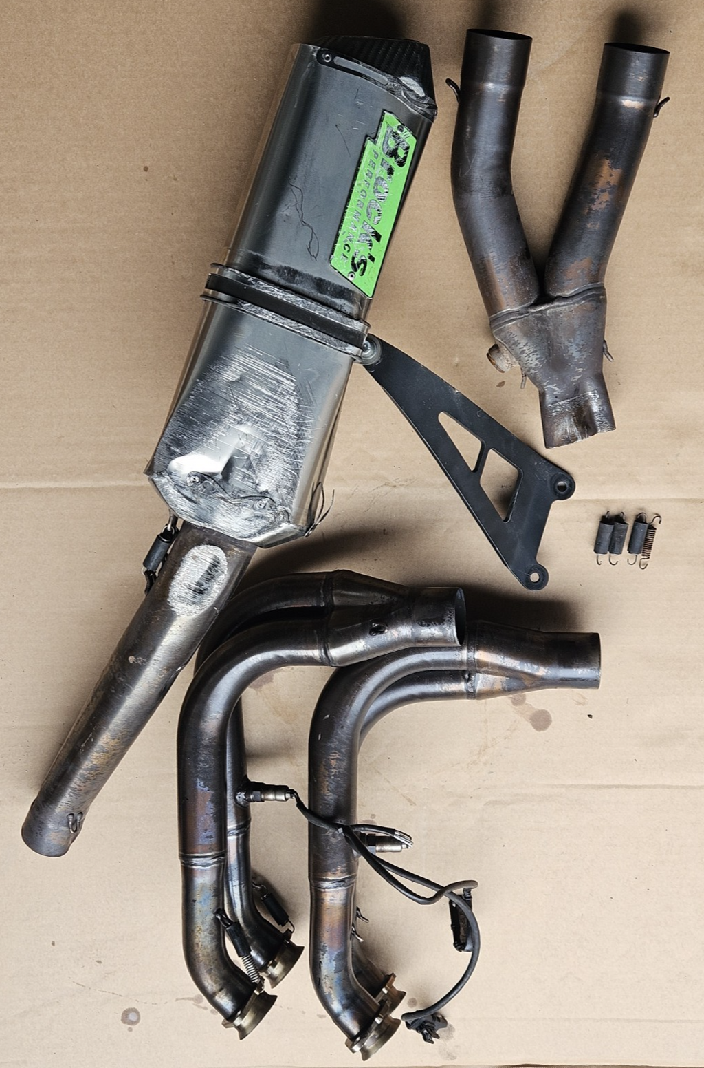 10-14 BMW S1000RR Brock's Full Exhaust System Headers Muffler Damaged