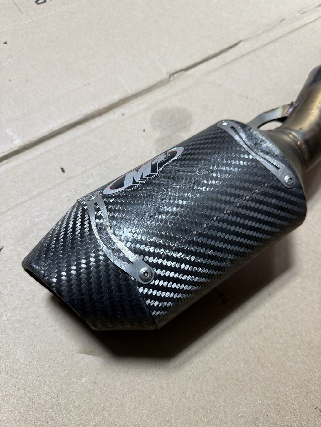 13-18 Kawasaki Ninja ZX6R ZX636K 636  M4 Exhaust Muffler Carbon Fiber Slip On