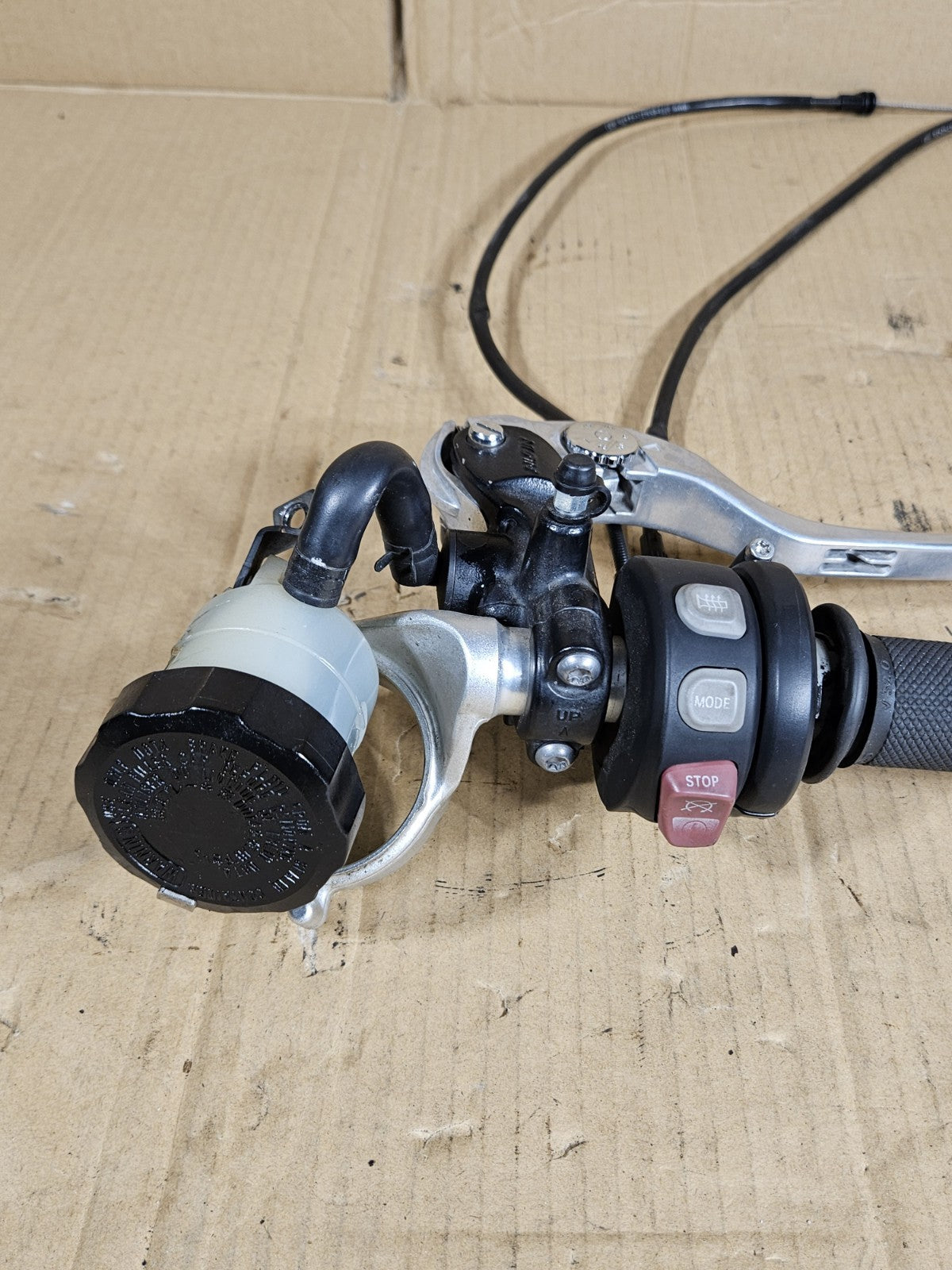 09-14 BMW S1000RR OEM Right Clip On Throttle Brake Master Cylinder Heated Grip13